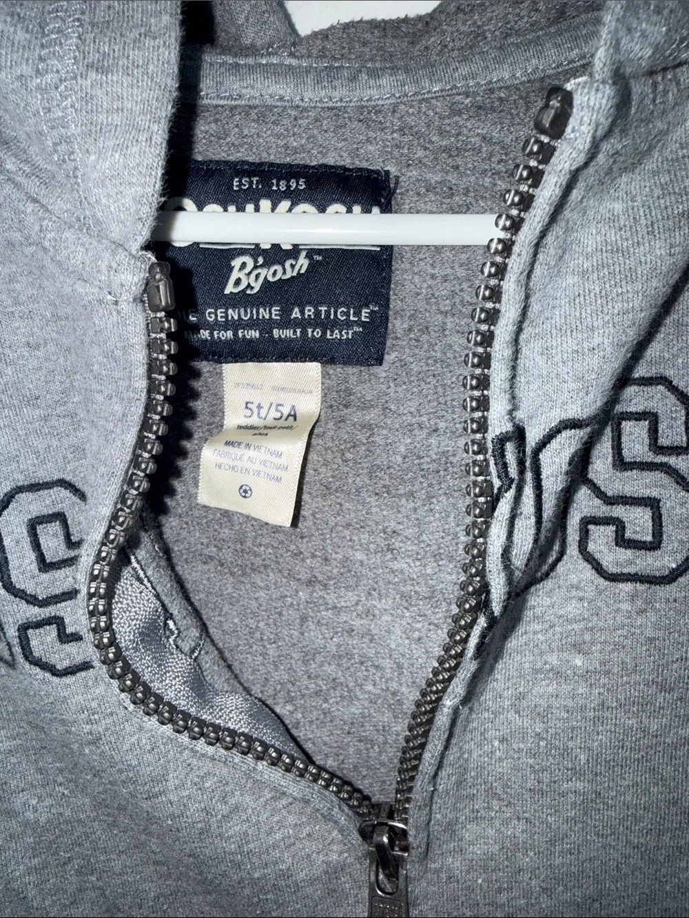 OshKosh B'gosh Heather Gray Full-Zip Hooded Sweatshirt
